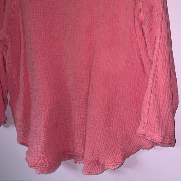 Free People We the Free Size XS Cotton Summer Daydream Button Up Top Boho Beach - Picture 10 of 10